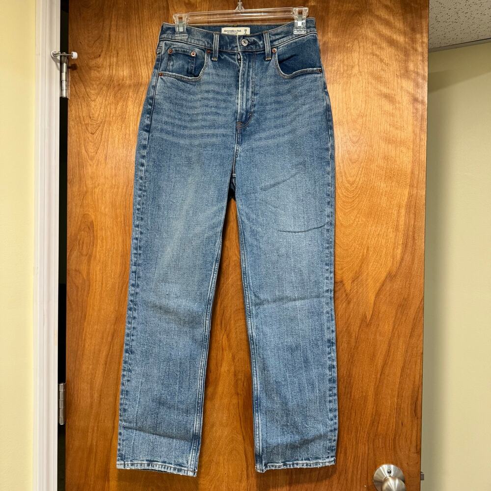 Abercrombie & Fitch Curve Love Ankle Straight Jeans Ultra High Rise Size 26 NWT